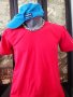 червена спортна еластична тениска , снимка 1 - Тениски - 20980186