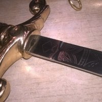нож сабя-златна кама с ножница-метални-38х11см-внос швеицария, снимка 7 - Колекции - 23662044