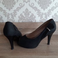   Черни елегантни обувки, снимка 2 - Дамски обувки на ток - 25085349