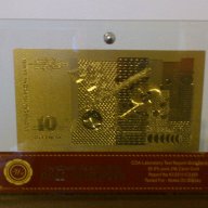 Банкноти 10 лева златни банкноти в стъклена поставка+сертификат, снимка 3 - Други ценни предмети - 9397800