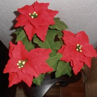 Коледна звезда, снимка 9 - Изкуствени цветя - 23726685