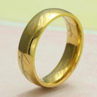 Властелинът на пръстена дизайн, 316l титаниева стомана,лазерно гравиран, цвят злато / сребро /черен, снимка 5 - Пръстени - 8681133