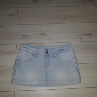 Къса синя дънкова пола за момиче марка Cudi jeans, снимка 2 - Детски рокли и поли - 23842186