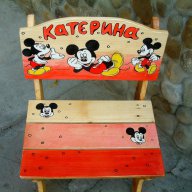 дървен детски рисуван стол, снимка 1 - Мебели за детската стая - 7100288