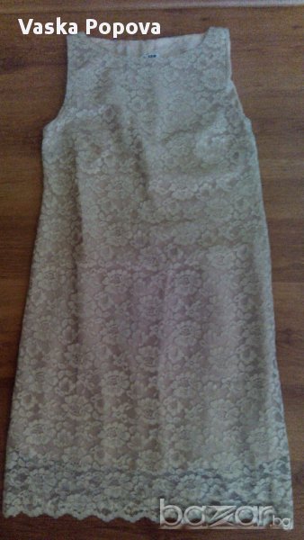 М-Нова рокля дантела, телесен цвят, с подплата, снимка 1