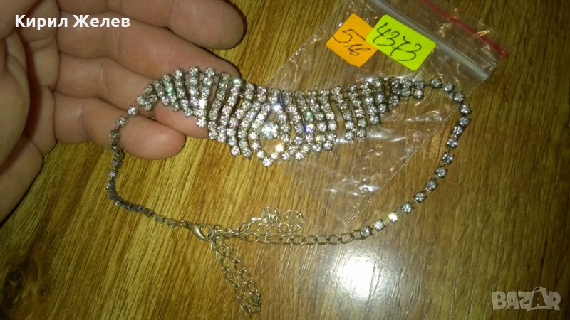 Метално колие с кристали -363, снимка 1