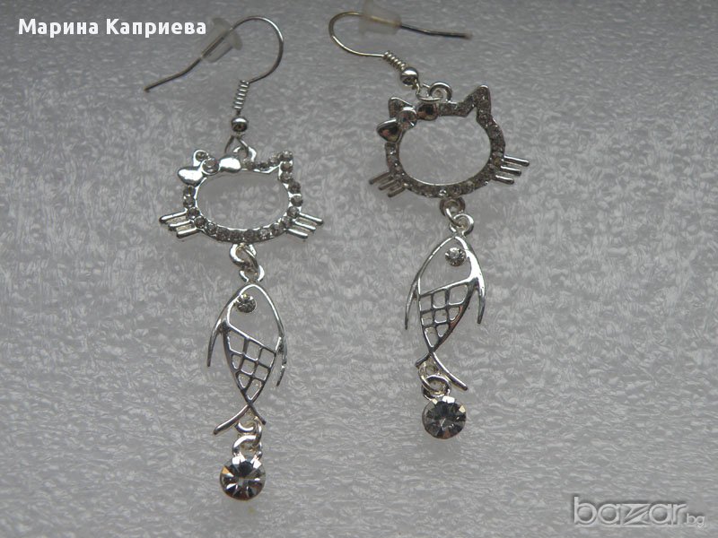 Обеци "Hello Kitty" - рибар /С-24/, снимка 1