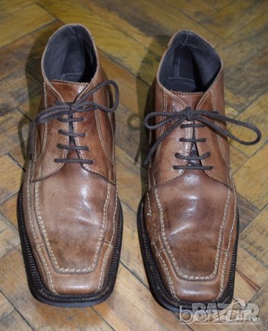 Manfield мъжки кожени обувки естествена кожа светло кафяви, снимка 6 - Ежедневни обувки - 23449608