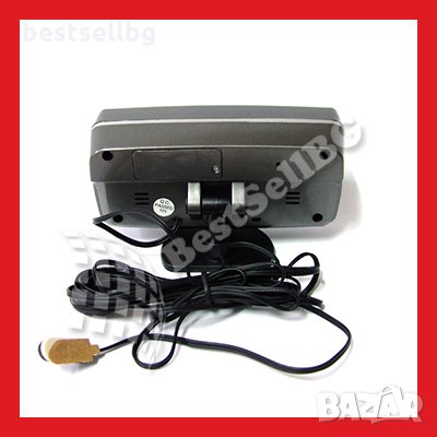 Настолен електронен дигитален светещ часовник термометър вътрешна външна температура час аларма кола, снимка 4 - Други стоки за дома - 24359983