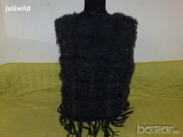 Елек SOYACONCEPT плетен с естествена кожа с косъм заек,намален, снимка 3 - Други - 16076367