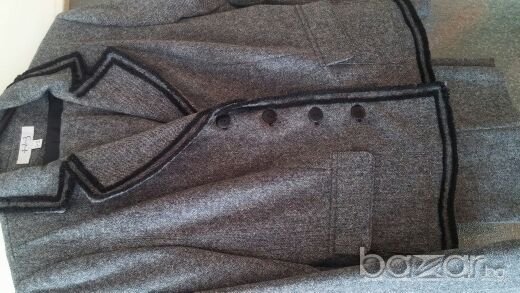Сиво-черен прав панталон с вълна(р-р 40), снимка 3 - Сака - 19545155