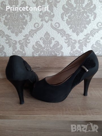   Черни елегантни обувки, снимка 2 - Дамски обувки на ток - 25085349