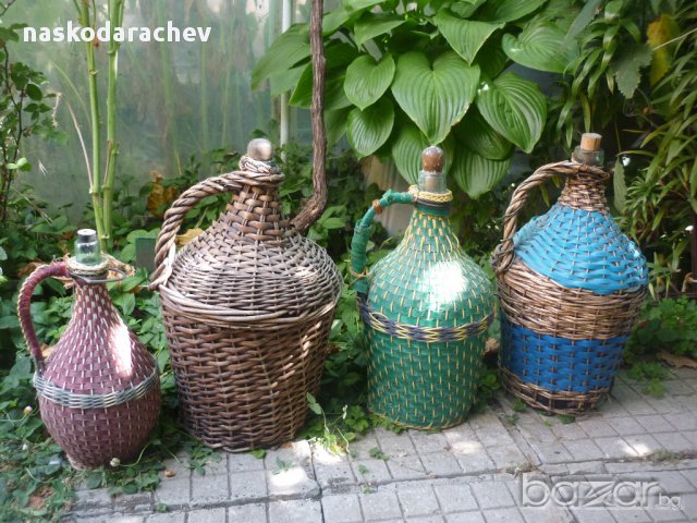 Старинни плетени дамаджани за декорация, снимка 1