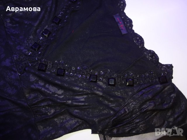 M/L размер Pina Fly блуза, черна, камъни – M/Lразмер, снимка 6 - Корсети, бюстиета, топове - 25034796