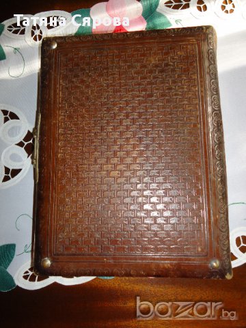 Старинен албум за снимки с кожени корици , снимка 6 - Антикварни и старинни предмети - 12306807