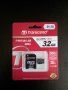 Продавам карта памет Transcend 32GB microSDHC , снимка 1 - Карти памет - 11336270