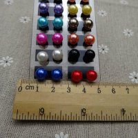 12 чифта обеци цветни перли, снимка 2 - Обеци - 21238792