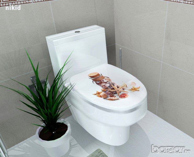 миди и рапани в буркан стикер лепенка за wc тоалетна чиния за капака, снимка 1