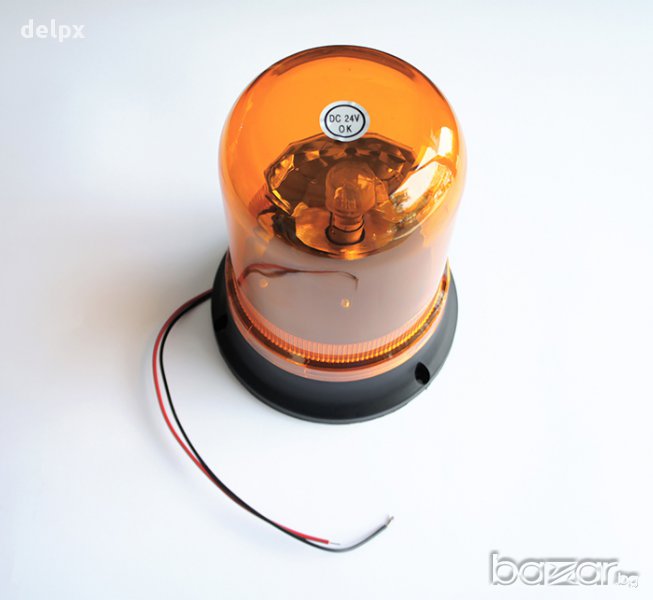 Предупредителна сигнална лампа въртяща оранжева 24V 10W, снимка 1
