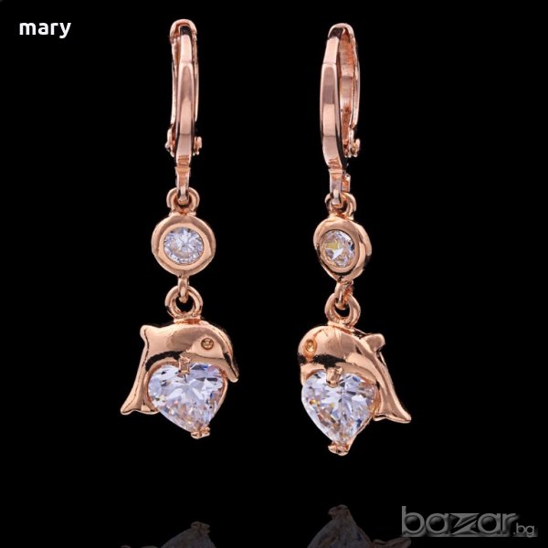 позлатени игриви делфинчета и сърчица, снимка 1