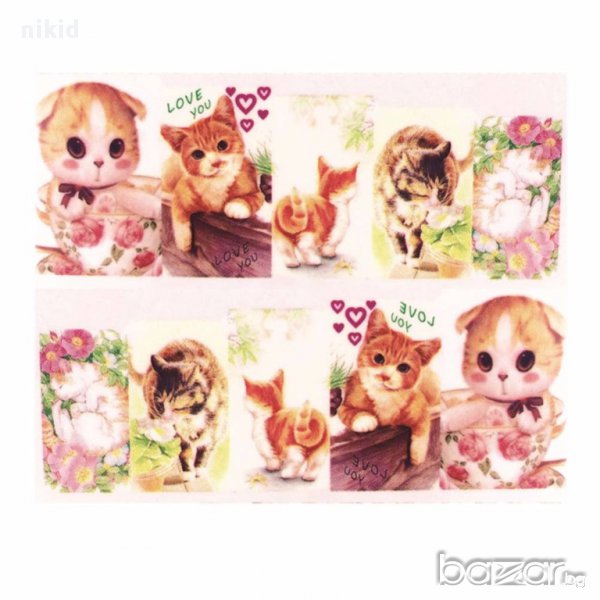 татос ваденки водни стикери за нокти коте, снимка 1