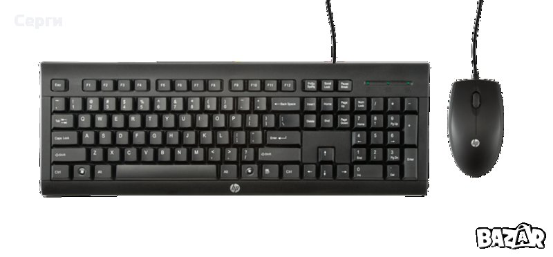 Комплект клавиатура и мишка HP C2500, Регулируема височина, Тихи клавиши, 1 200 dpi оптичен сензор, снимка 1