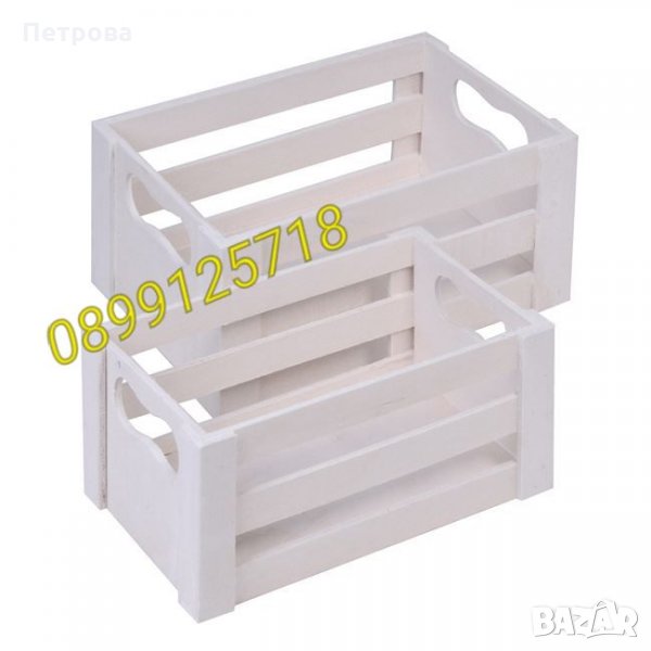 Бели декоративни щайги, снимка 1