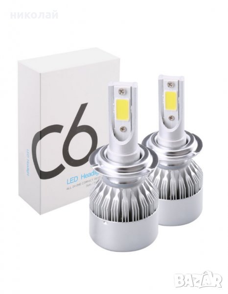Диодни LED Крушки за фар Н1,Н7,Н7,Н11,Н8,НВ3,НВ4 -36W 6000K 3800 Lumena, снимка 1