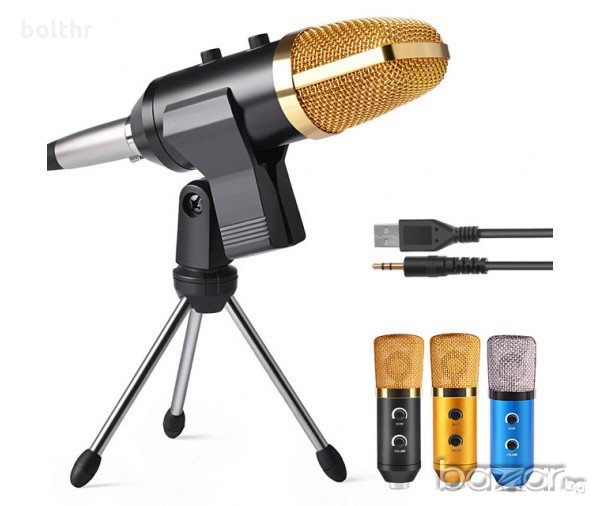 Професионален кондензаторен микрофон за студио и стрийминг F100, снимка 1