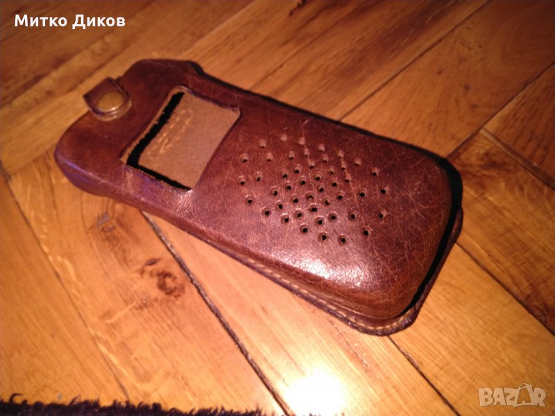 Калъф естествена кожа за радиостанция за носене на колан-два броя, снимка 1