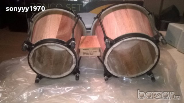 New bongos set+cd-40x23x19-made in germany-внос швеицария, снимка 3 - Ударни инструменти - 16949410