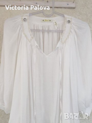 Супер красива тънка белоснежна блуза, снимка 15 - Туники - 25875073