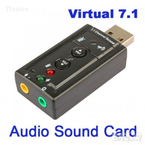 Аудио звукова карта USB 2.0 външна за компютър 3D адаптер конвертор 7.1 CH LUSO звук и микрофон в 1, снимка 4 - Слушалки и портативни колонки - 21976702