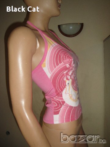 Ефектен розов дамски топ / потник, с гол гръб, дамска блуза / тениска без ръкави,ръкав,дамско бюстие, снимка 4 - Потници - 9015805
