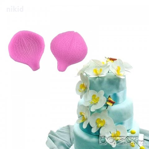 Фалаенопсис Орхидея листо 3D силиконов вейнър вайнър молд 2 части украса декор фондан шоколад торта, снимка 2 - Форми - 17358110