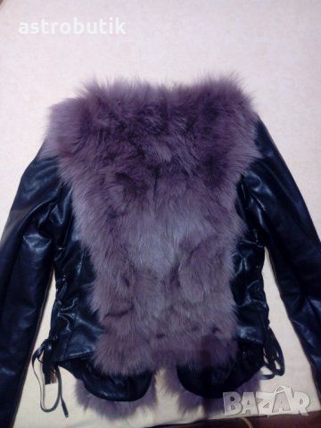 Палто с декораця от ест. косъм /лисица/, снимка 4 - Якета - 23885198