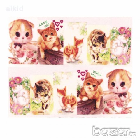 татос ваденки водни стикери за нокти коте