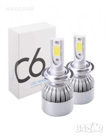 Диодни LED Крушки за фар Н1,Н7,Н7,Н11,Н8,НВ3,НВ4 -36W 6000K 3800 Lumena