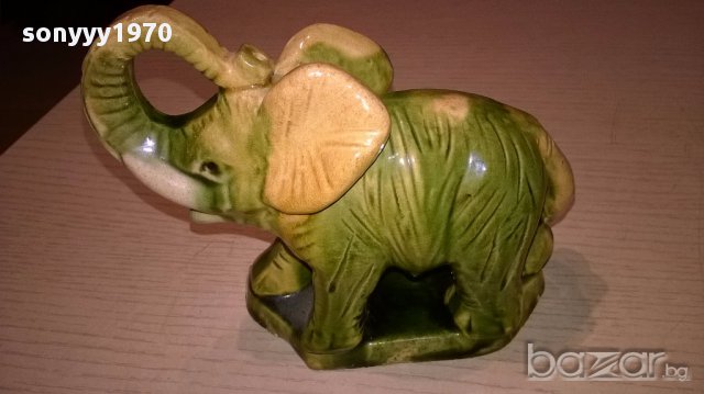 Керамичен слон-14/12/5см-внос швеицария, снимка 7 - Антикварни и старинни предмети - 15840792