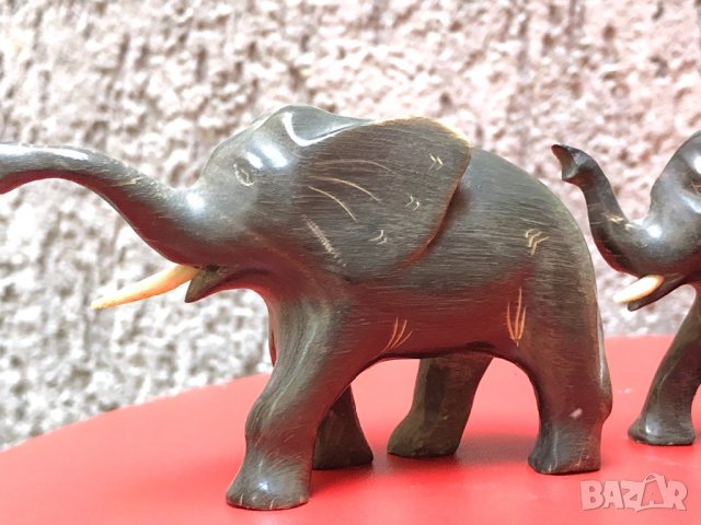 Четири слончета от рог на африкански бивол, снимка 2 - Антикварни и старинни предмети - 12728955
