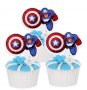 Капитан Америка 25 бр картон топери за кексчета мъфини торта рожден ден украса