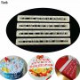 4 шаблона резци текстурни релси Ръкописна азбука букви пластмасови КИРИЛИЦА украса торта, снимка 1