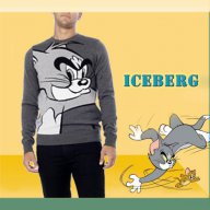 ICEBERG ICE Grey Tom and Jerry Мъжки Пуловер размер 48 (M), снимка 1 - Пуловери - 7065873