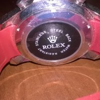 нов часовник-гумена червена каишка, снимка 4 - Други - 21835038
