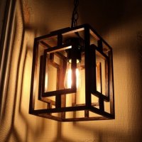 Висяща декоративна дървена лампа, снимка 5 - Полилеи - 21772308