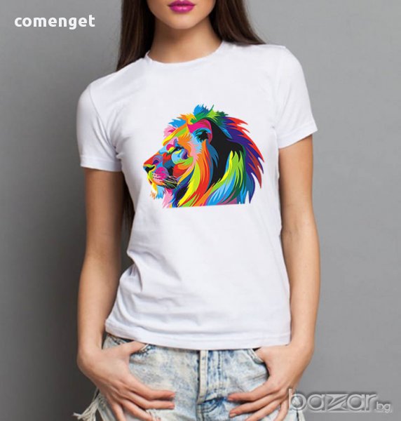 ХИТ! Дамски топ CK ABSTRACT LION ЛЪВ ! Създай модел с ТВОЯ ИДЕЯ!, снимка 1