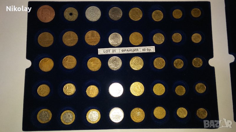 МОНЕТИ ФРАНЦИЯ, LOT по 40 броя, снимка 1