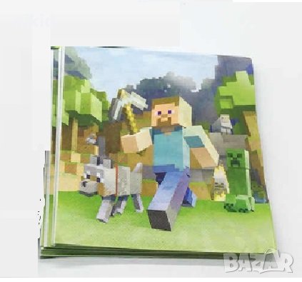 Minecraft Майнкрафт 10 бр парти салфетки рожден ден, снимка 1