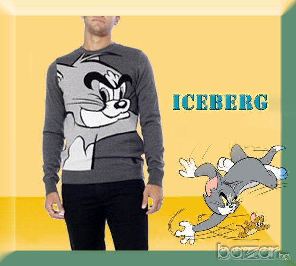 ICEBERG ICE Grey Tom and Jerry Мъжки Пуловер размер 48 (M), снимка 1