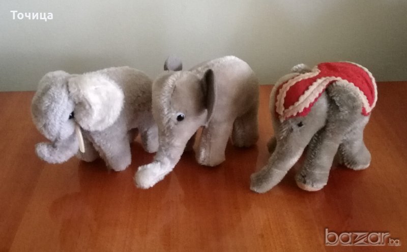 50-60 години Стари играчки слончета Steiff -цени в обявата, снимка 1